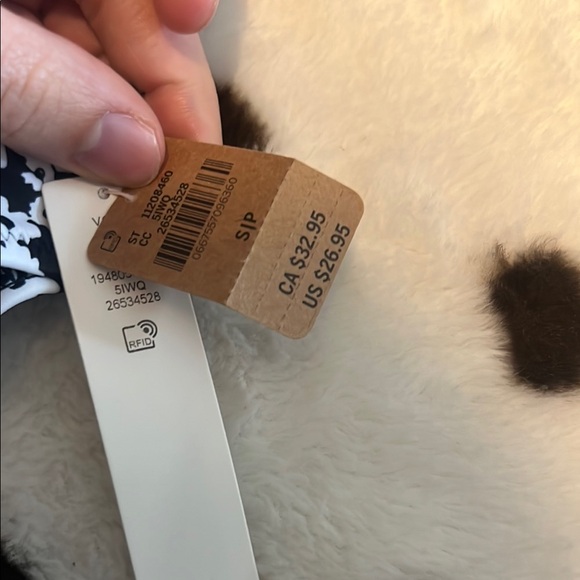 PINK Victoria's Secret Black and White Floral Bikini Bottom - Picture 2 of 4